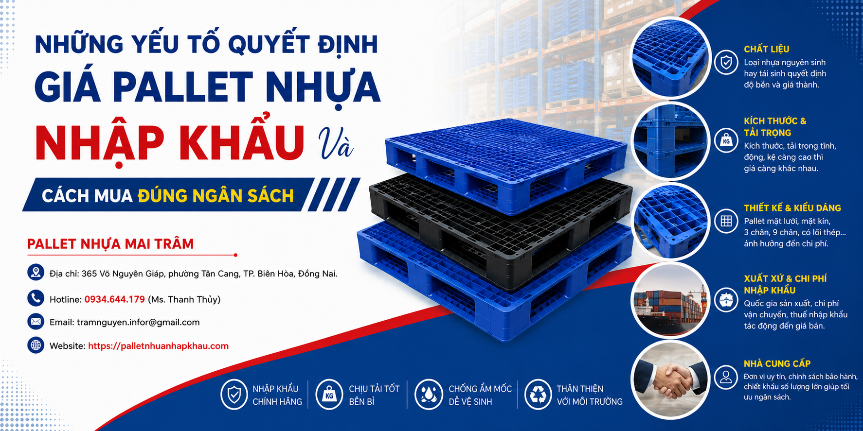 Giá Pallet Nhựa Nhập Khẩu Bao Nhiêu? 7 Yếu Tố Quyết Định Mức Giá