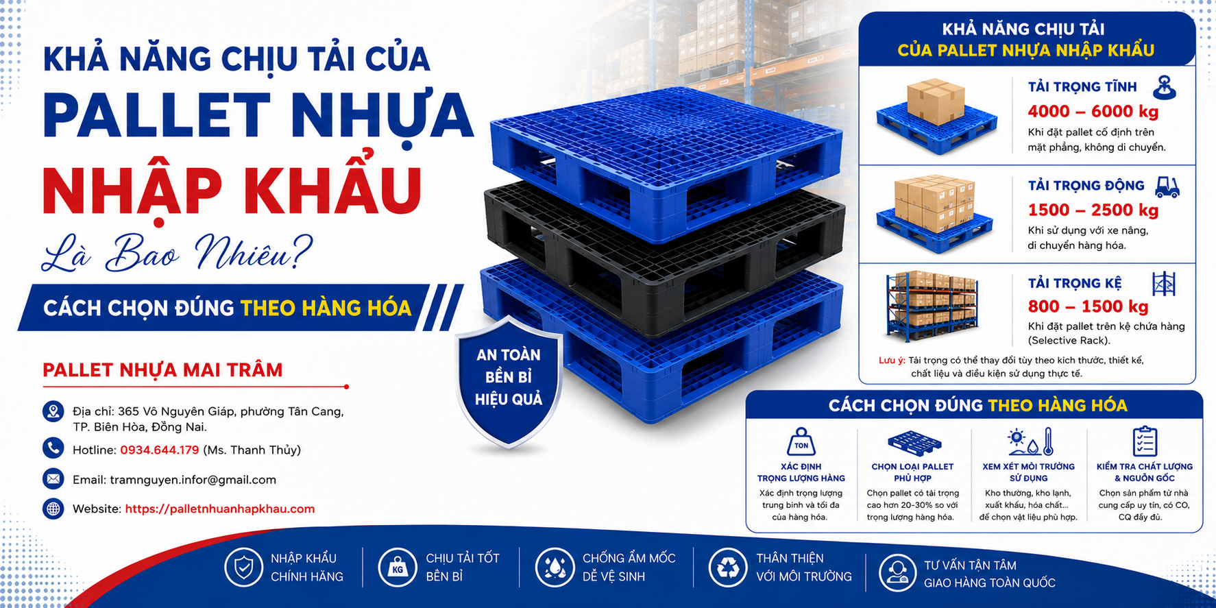 Pallet Nhựa Chịu Tải Bao Nhiêu? Cách Chọn Tải Trọng Phù Hợp