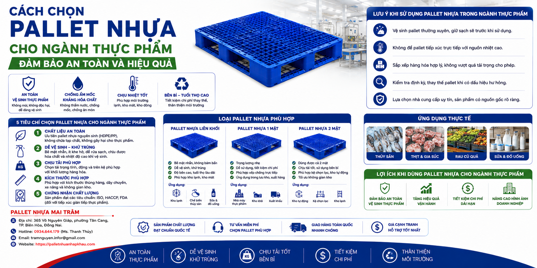 Pallet Nhựa Cho Ngành Thực Phẩm: Tiêu Chí Lựa Chọn Và Những Điều Cần Biết